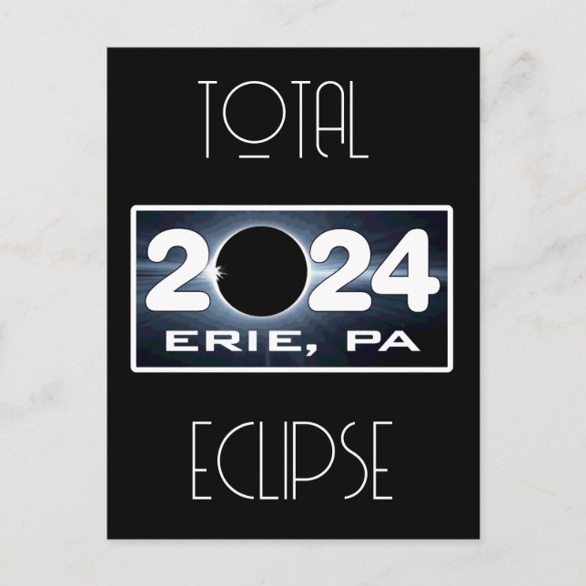 Postal Erie Pennsylvania Eclipse Abril 2024 Total Solar (Anverso)