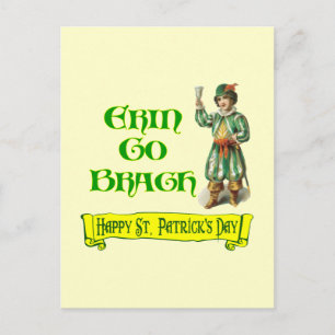 Postal Erin Go Braugh Feliz Día de San Patricio diciendo