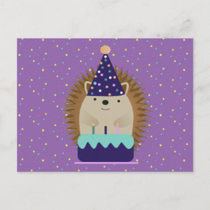Postal Erizo de fiesta adorable