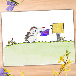 Postal ERIZO ENVÍA CORREO por Nicole Janes