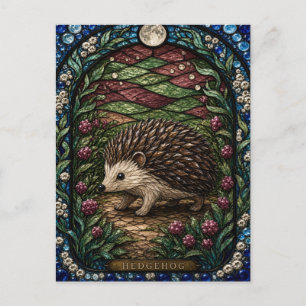 Postal Erizo, vidriera de bayas de seto