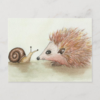 Postal Erizo y caracol
