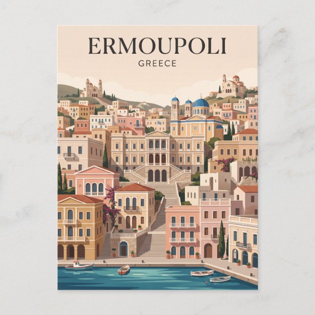 Postal Ermoupoli Grecia (Anverso)