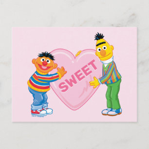 Postal Ernie y Bert Corazón de San Valentín