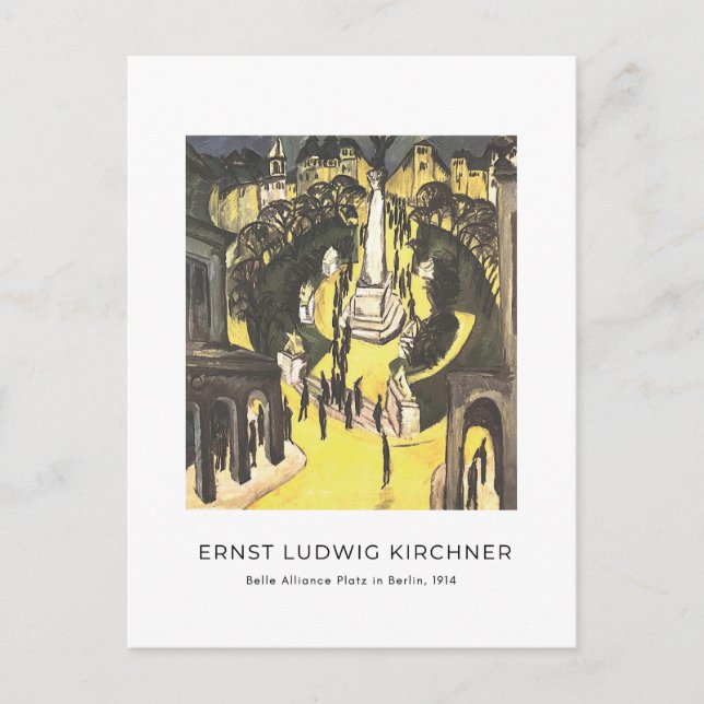 Postal Ernst L. Kirchner - Belle Alliance Platz en Berlín (Anverso)