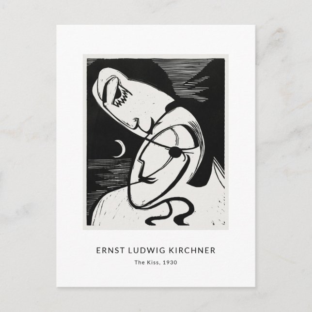 Postal Ernst L. Kirchner - Elegante arte moderno negro y  (Anverso)