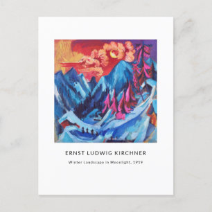 Postal Ernst L. Kirchner - Paisaje colorido y arte modern