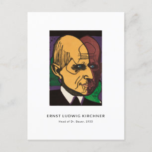 Postal Ernst L. Kirchner - Retrato colorido de arte moder