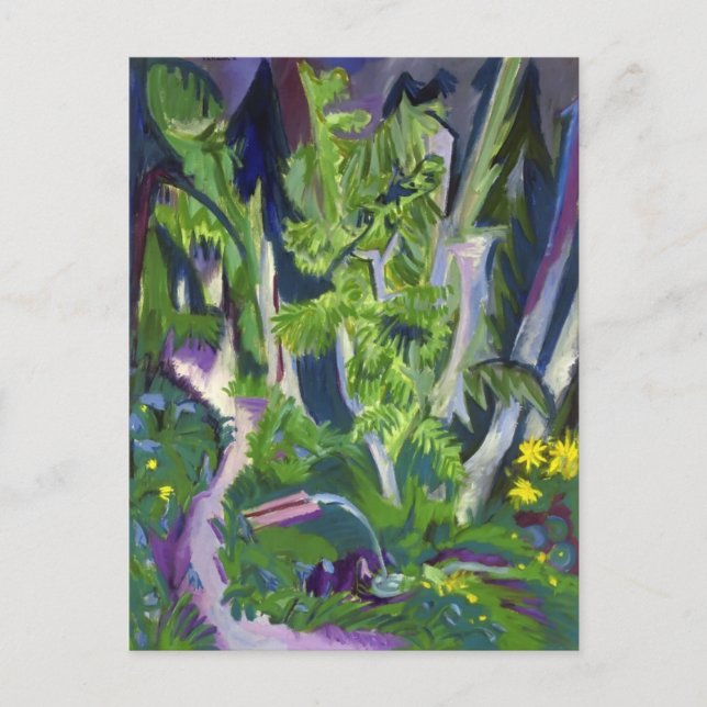 Postal Ernst Ludwig Kirchner - Bosque de montaña (Anverso)