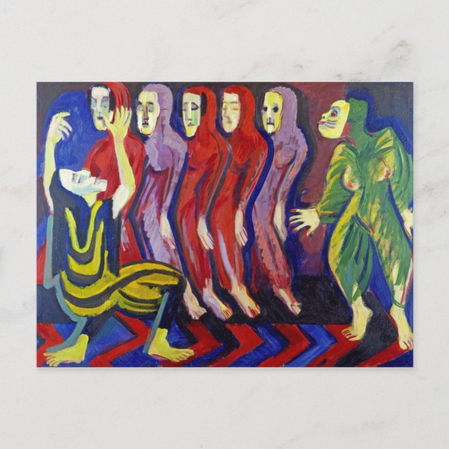 Postal Ernst Ludwig Kirchner - Danza de la muerte de Mary (Anverso)