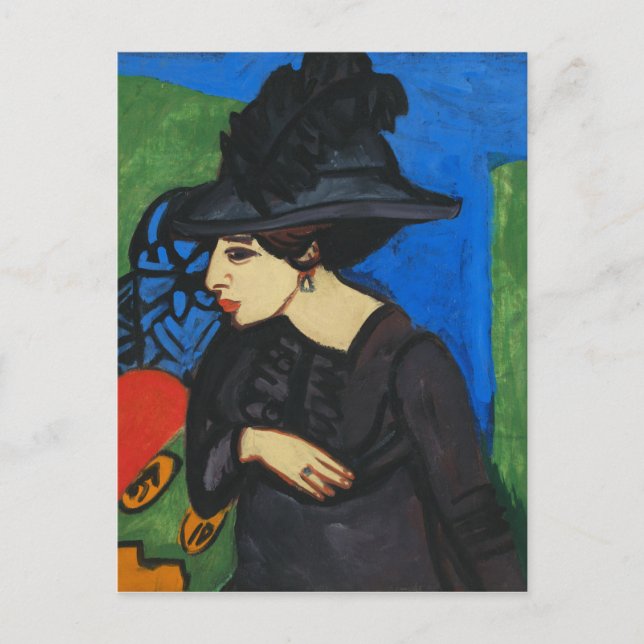 Postal Ernst Ludwig Kirchner - Dodo con un Gorra de pluma (Anverso)
