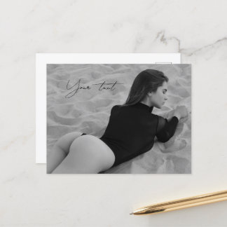 Postal Erotic, BW, Sand, Beach, Woman's Body, Fetish,