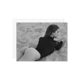 Postal Erótico, BW, Arena, Playa, Cuerpo de Mujer, Fetich