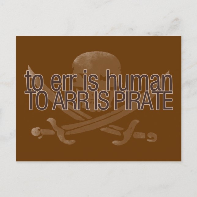 Postal Errar es humano, arr es pirata (Anverso)