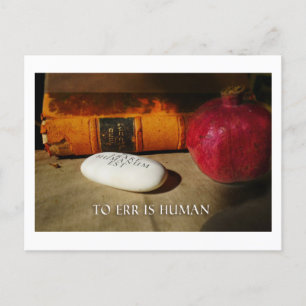 Postal Errar es humano. Errare Humanum Est. Latín.