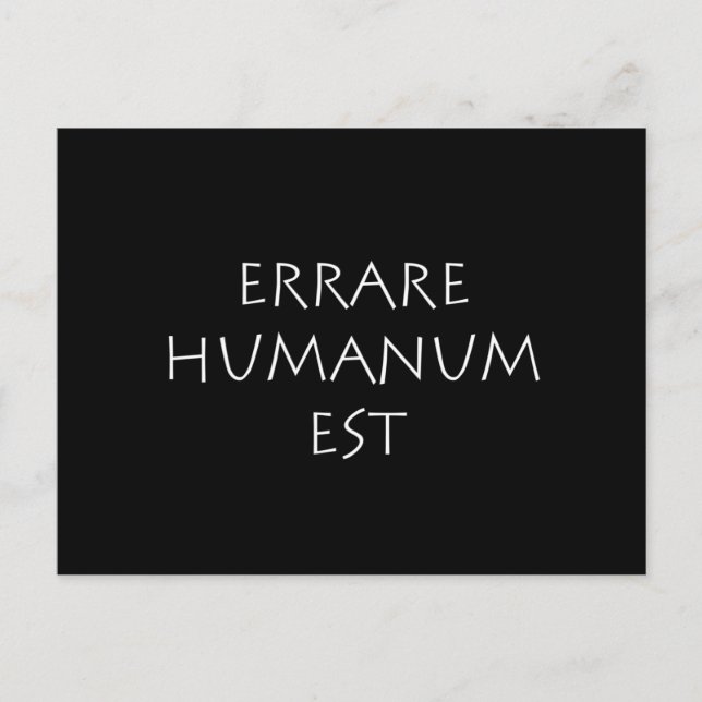 Postal Errare humanum est (Anverso)