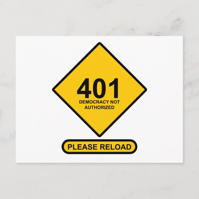 Postal Error 401: Democracia no autorizada (Anverso)