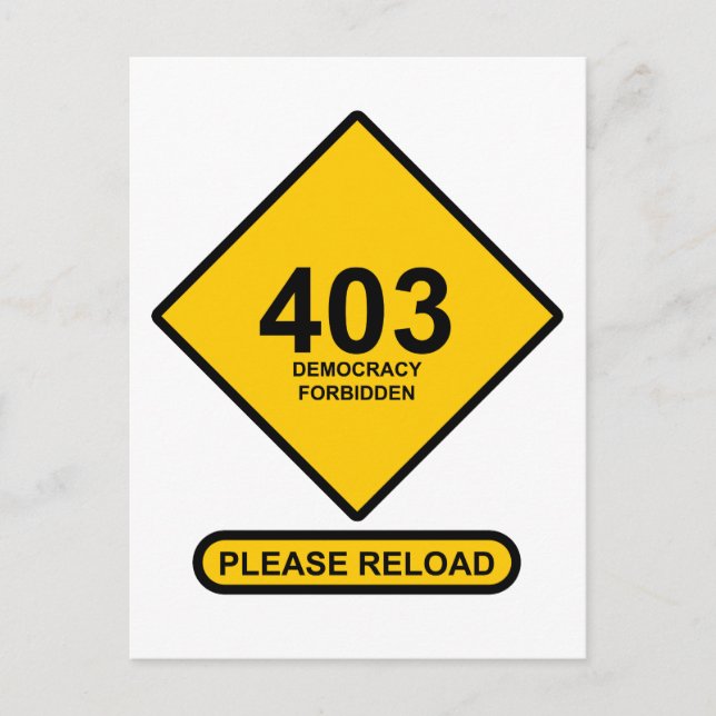 Postal Error 403: Prohibida la democracia (Anverso)