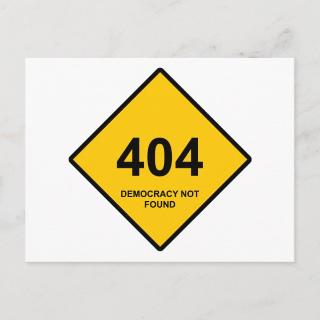 Postal Error 404: Democracia no encontrada (Anverso)
