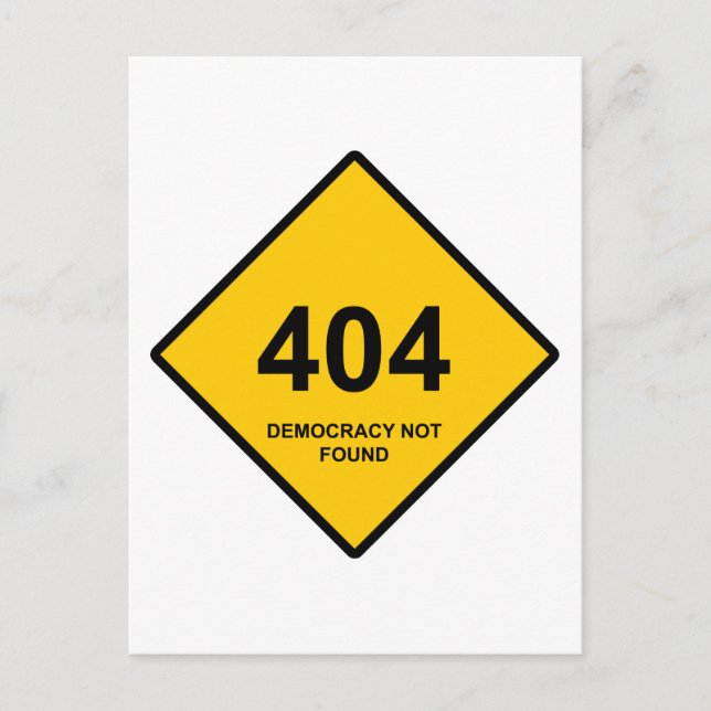 Postal Error 404: Democracia No Encontrada (Anverso)