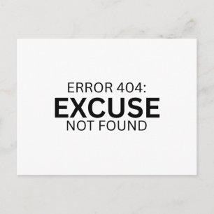 Postal Error 404 Excusa No Encontrada Minimalista Máquina