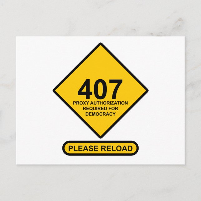 Postal Error 407: Requiere autenticación de proxy de demo (Anverso)