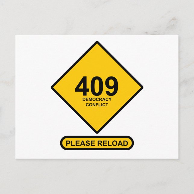Postal Error 409: Conflicto democrático (Anverso)