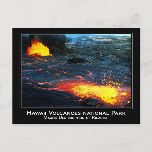Postal Erupción Mauna Ulu del volcán Kilauea en Hawaii