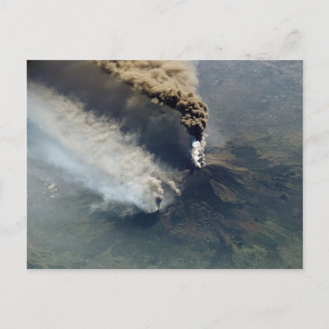 Postal Erupción volcánica del monte Etna en 2002 (Anverso)