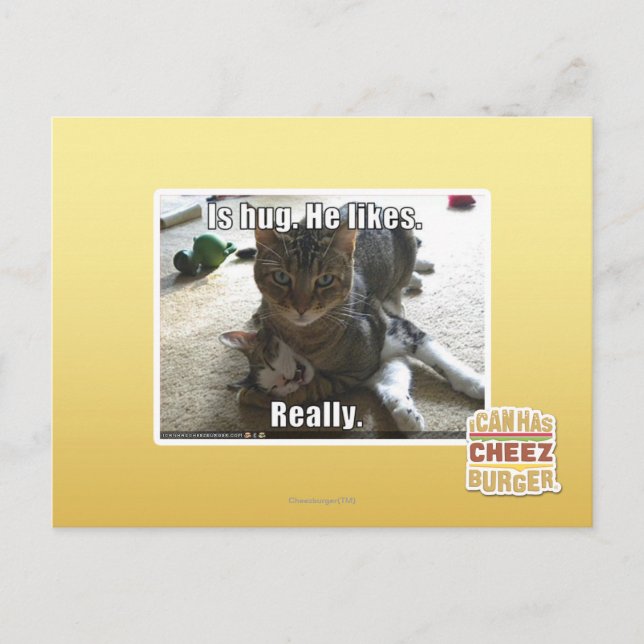 Postal Es abrazo. Le gusta. (Anverso)