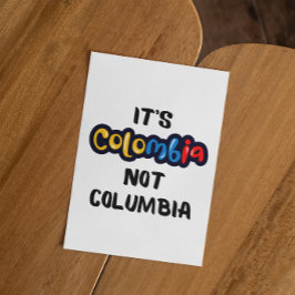Postal Es Colombia, no Columbia Cita divertida