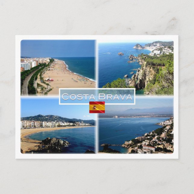 Postal ES Costa Brava - Playa Calella - Tossa de Mar - (Anverso)