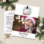 Postal Es curioso que esté en la foto de los Navidades de<br><div class="desc">Difunde alegría por las vacaciones con esta divertida postal que muestra tu foto horizontal acentuada con un gráfico de tipografía dibujado a mano "I'm on Good List" (Estoy en la lista buena de Santa). El reverso muestra espacio para una nota de vacaciones con tipo o para borrar y dejar espacio...</div>