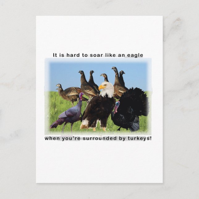 Postal Es difícil alzar como una cita águila (Anverso)