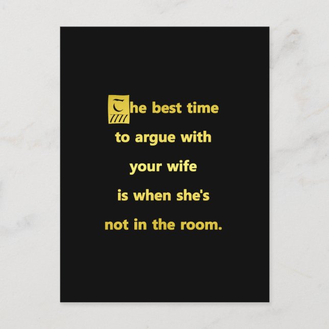 Postal Es el mejor momento para discutir con tu esposa Ch (Anverso)