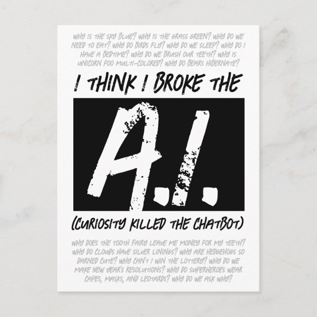 Postal Es Gracioso Que Creo Que Rompió La IA... (Anverso)