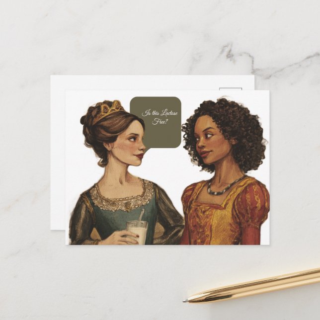 Postal ¿Es Gracioso Que Esta Lactosa Sea Libre? (Anverso/Reverso In Situ)