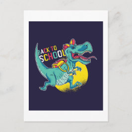 Postal Es Gracioso Volver A La Escuela T-Rex Dinosaurios 