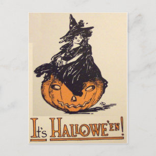 Postal ¡Es Halloween! (Tarjeta Antigua de Halloween)