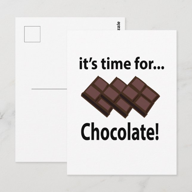 Postal Es hora de chocolate (Anverso / Reverso)
