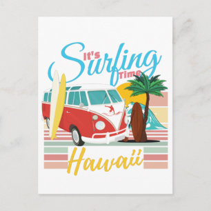 Postal Es hora de surfear Hawaii - Vibraciones de playa d