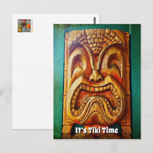Postal Es hora de Tiki Diversión Genial Vintage Retro Car