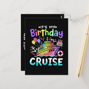 Postal Es Mi Crucero De Cumpleaños Tie Dye Vacaciones Via