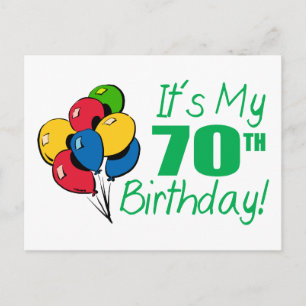 Postal Es mi cumpleaños número 70 (globos)
