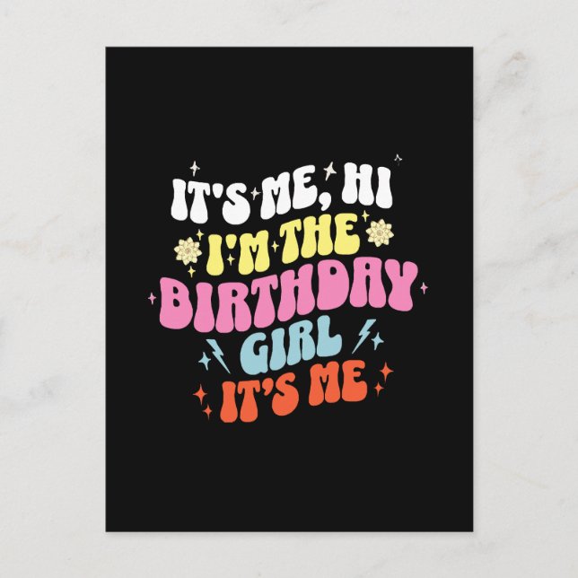 Postal Es Mi Fiesta de Cumpleaños Chicas (Anverso)