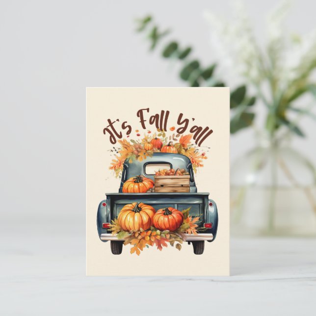 Postal Es otoño. (Anverso de pie)