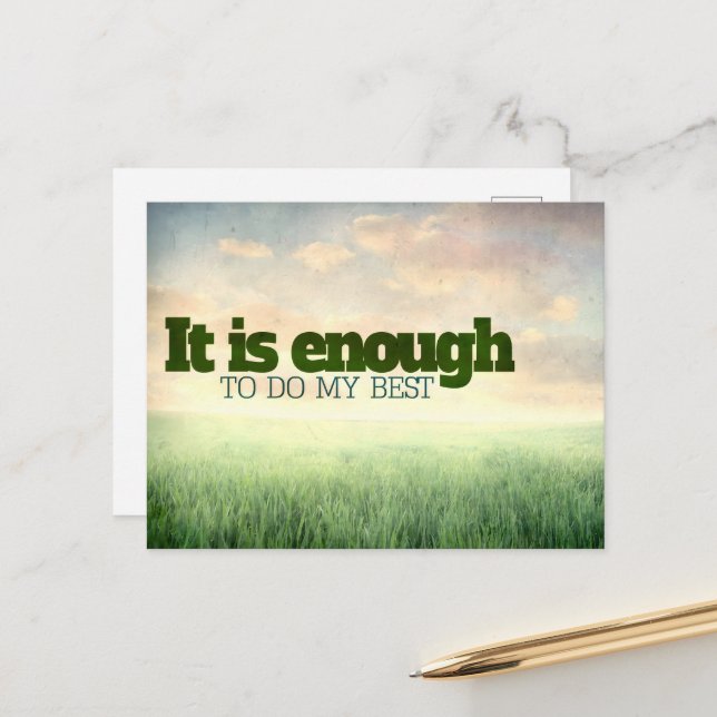 Postal "Es suficiente para hacer lo mejor que pueda" Moti (Anverso/Reverso In Situ)