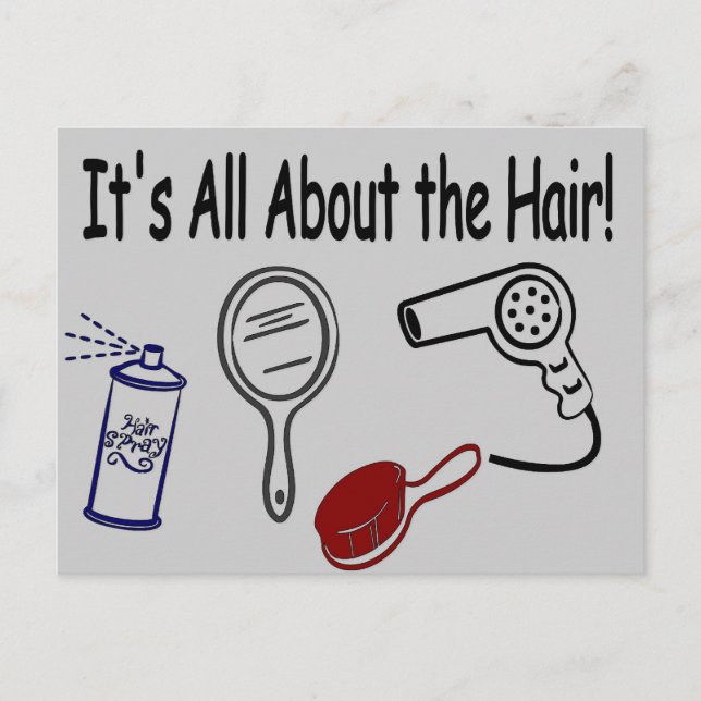 Postal ¡Es todo sobre el pelo! (Anverso)