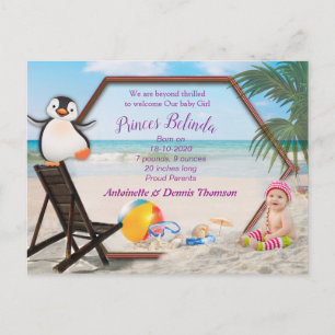 Postal Es un Chica - Navidades de verano bebé