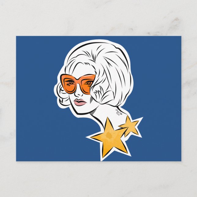 Postal Es un estilo retro de estrellas (Anverso)